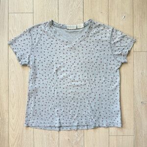 Vintage Basic Editions Floral Print T Shirt in Gray Women’s Size Small